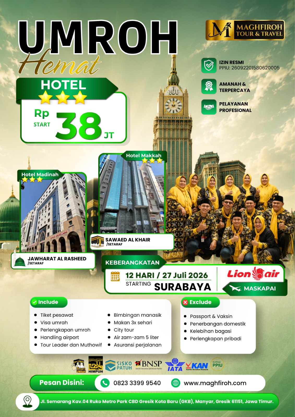 PAKET UMROH HEMAT SURABAYA 27 JULI 2026