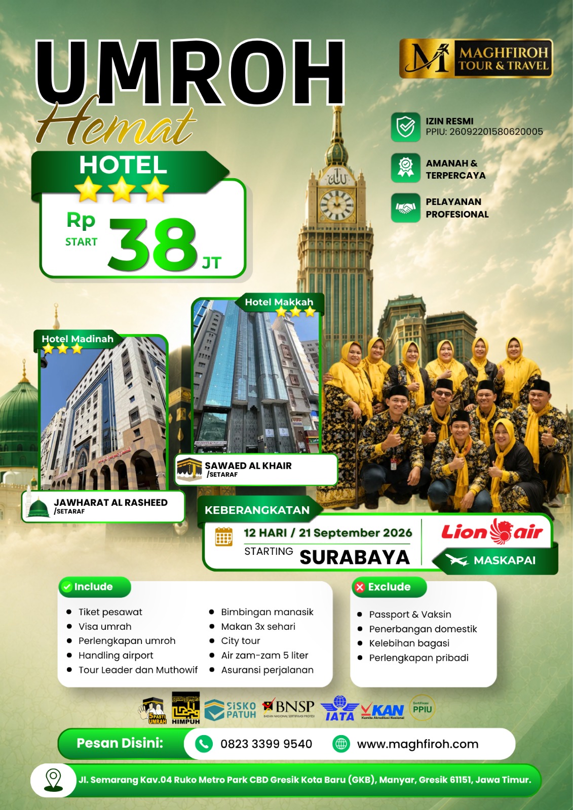 PAKET UMROH HEMAT SURABAYA 21 SEPTEMBER 2026