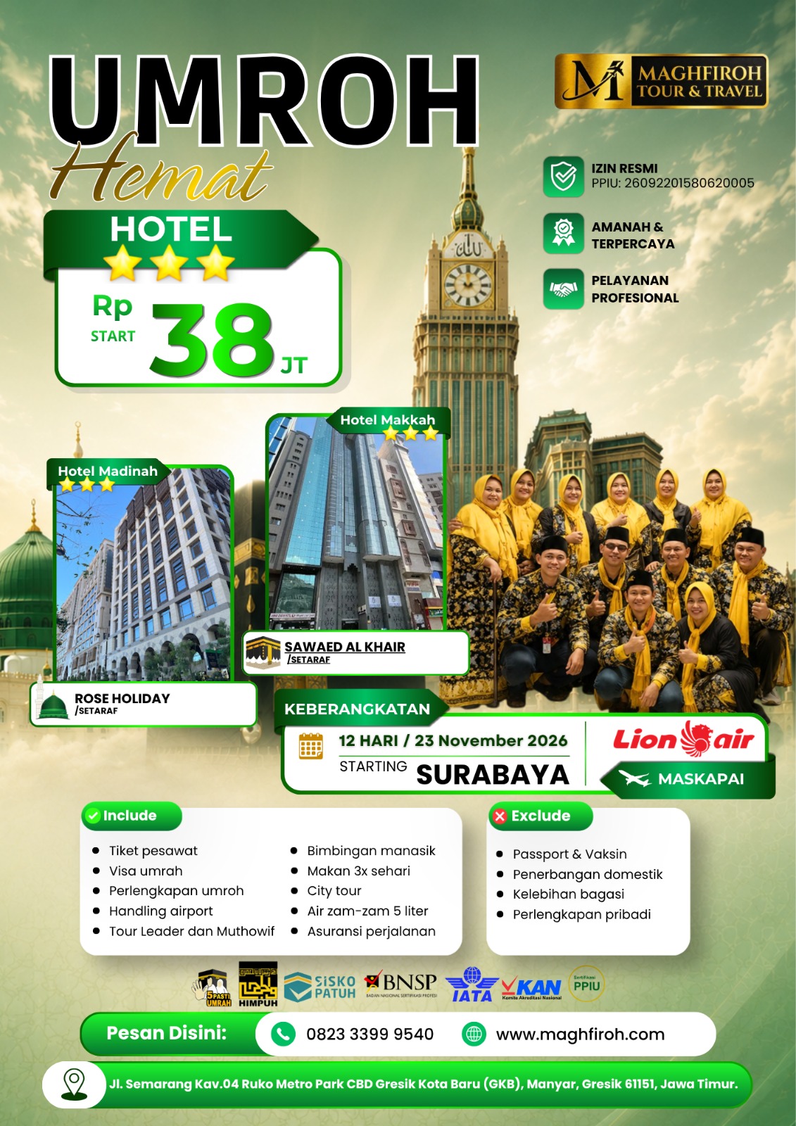 PAKET UMROH HEMAT SURABAYA 23 NOVEMBER 2026