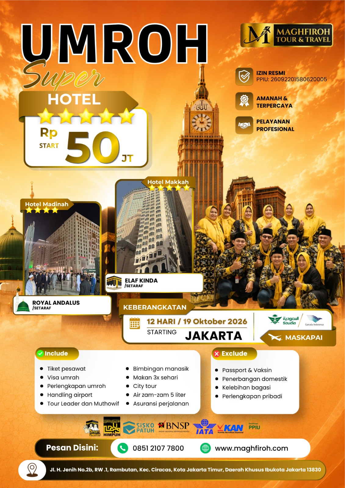 PAKET UMROH SUPER JAKARTA 19 OKTOBER 2026
