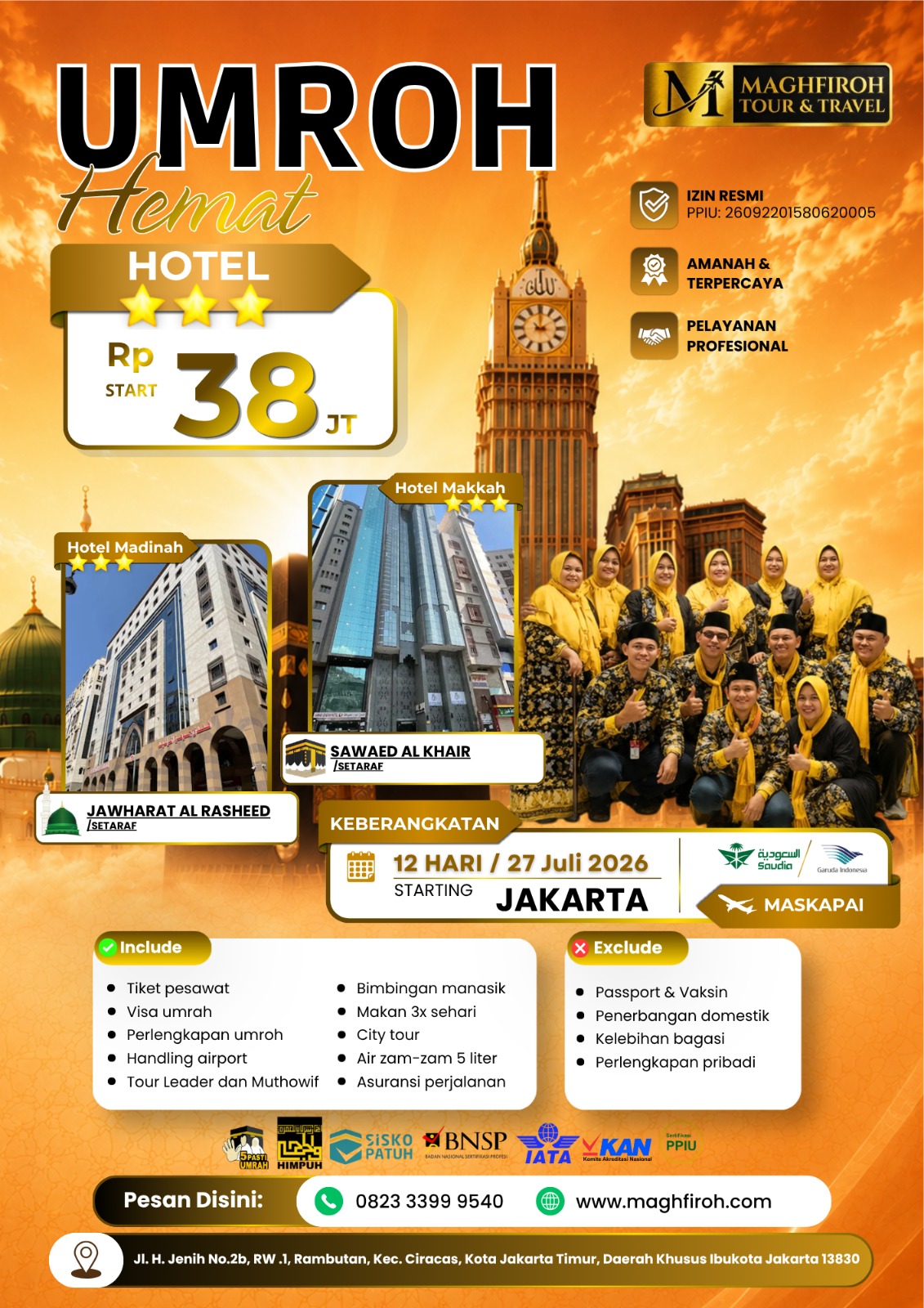 PAKET UMROH HEMAT JAKARTA 27 JULI 2026