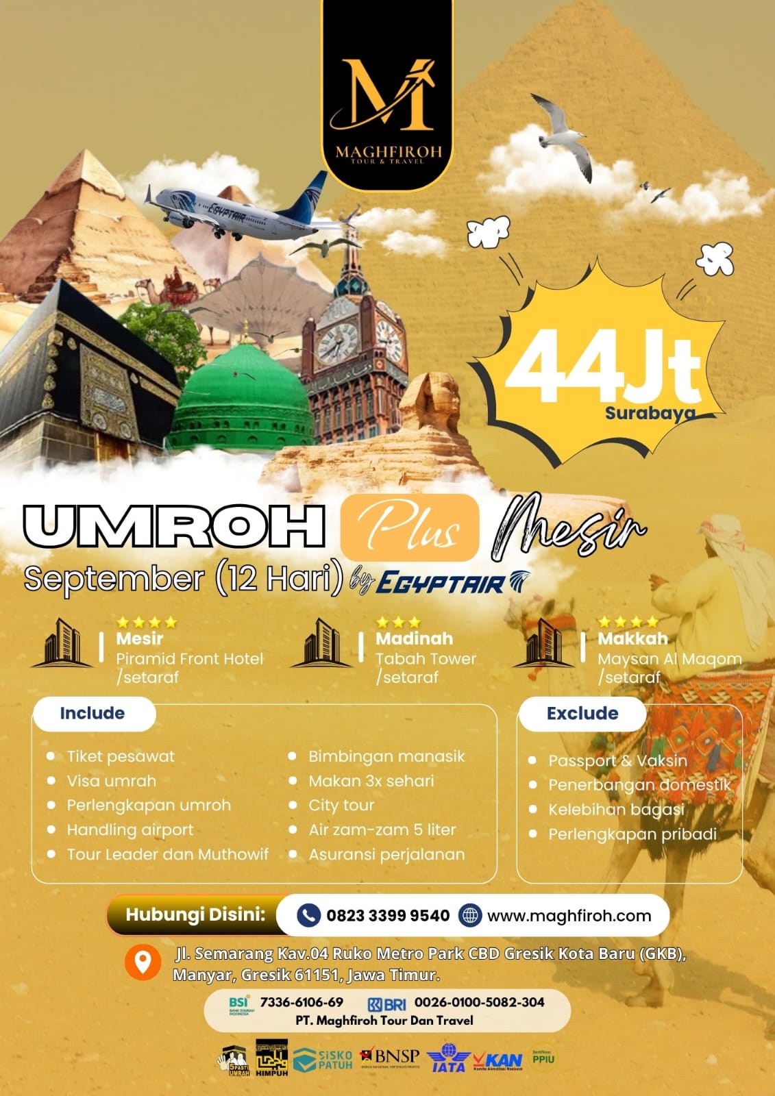 PAKET UMROH PLUS MESIR SURABAYA SEPTEMBER 2026